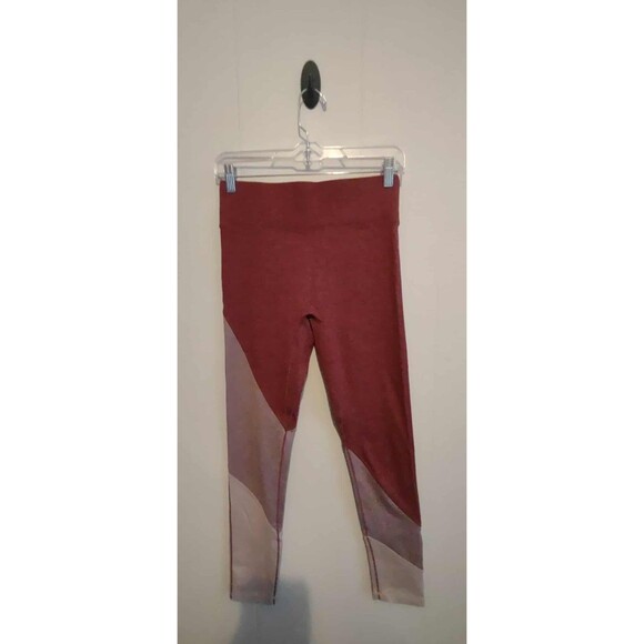 We Me | Maroon Color Block Leggings M - Picture 1 of 3